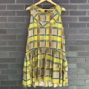 Marc by Marc Jacobs Plaid Silk Drop Waist Shift